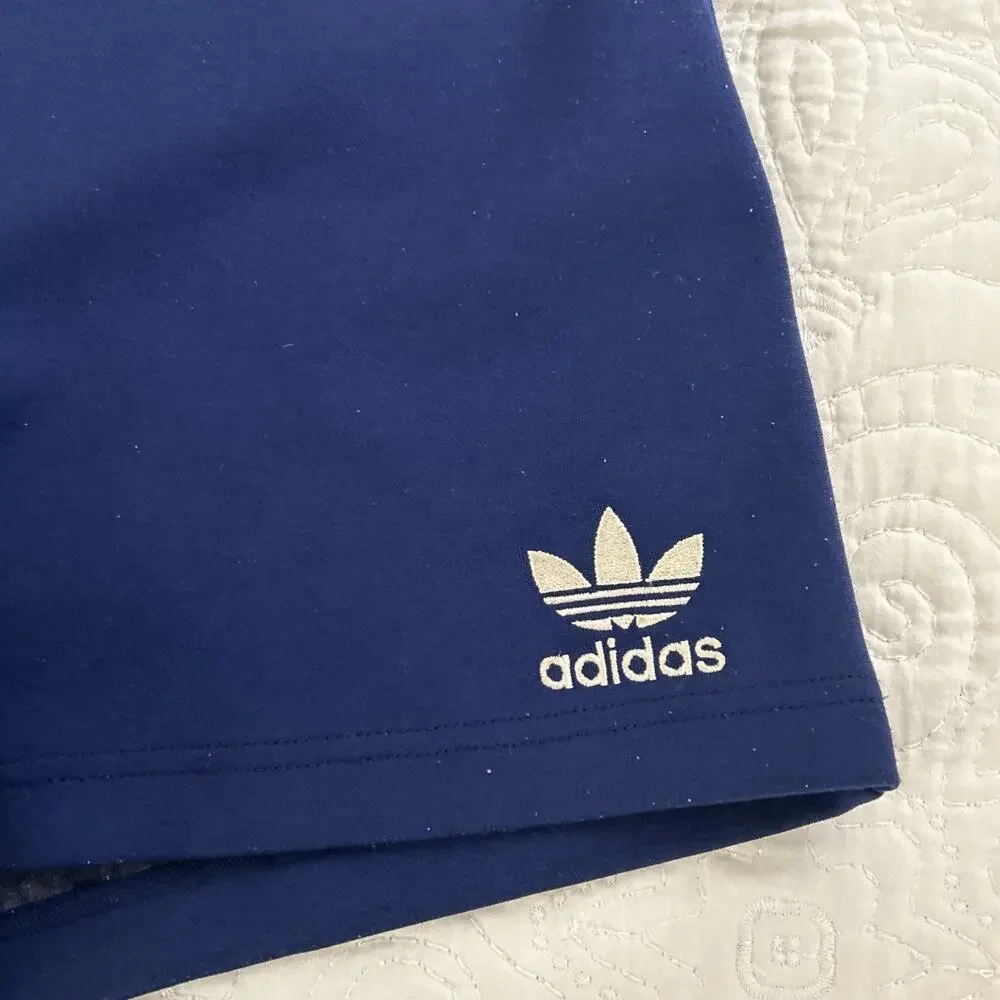 90's Adidas Trefoil Track Shorts Men’s S Navy Vintage Retro Running Streetwear
